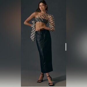 Anthropologie Colette Maxi Skirt- Faux Leather